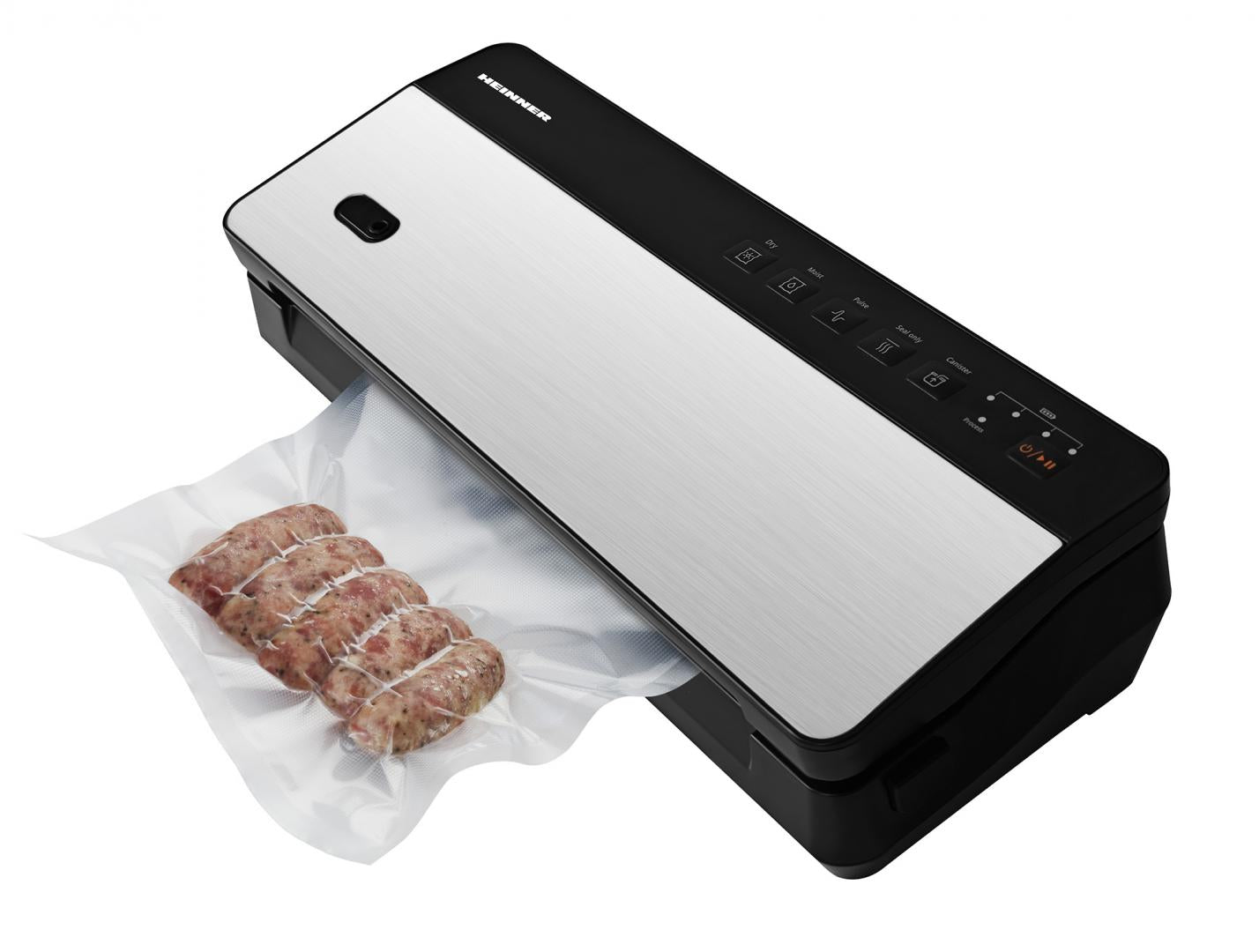 Aparat de vidat si sigilat reincarcabil Heinner HAV-CRD80SS , vidare uscata si umeda, functie sigilare, acumulator LI 11.1V, 2000 MAH, incarcare tip USB, Putere : 80W, negru