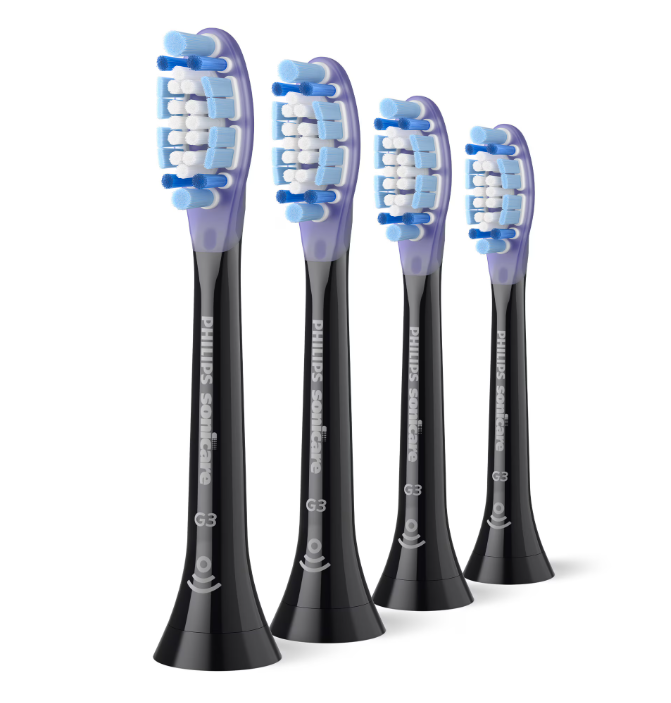 Rezerve Philips Sonicare Gum Care HX9054/88, pachet de 4 capete de periere, Standard, click-on, sincronizarea modurilor BrushSync, Negru