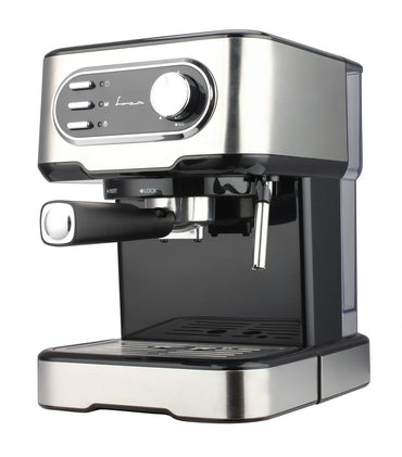 Espressor manual FRAM FEM-850BKSS, 850W, 15 bar, rezervor apa 1.5L, Argintiu