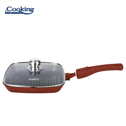 Tigaie grill cu capac Cooking by Heinner Calabria, aluminiu, 24x4cm