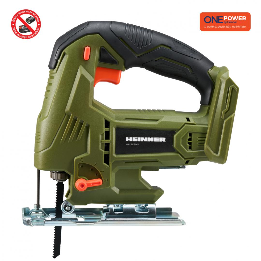 Fierastrau vertical pendular Heinner HR-LFVP001, 18 V, 2700 RPM, 18 mm lungime cursa, tehnologie OnePower, fara acumulator/incarcator