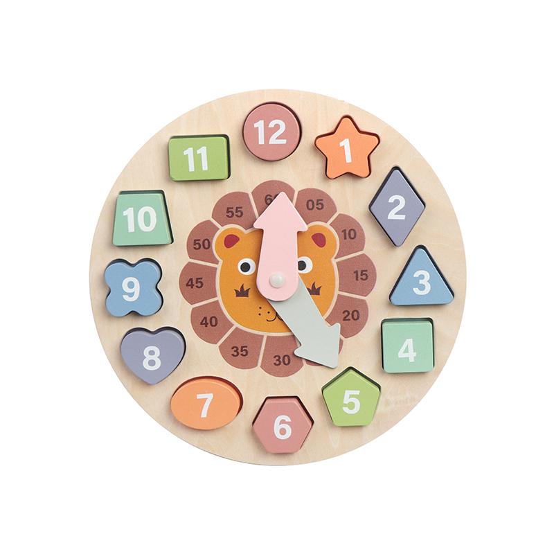 Ceas Educativ Din Lemn Cu Forme Geometrice