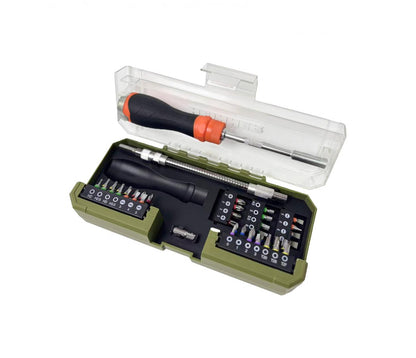 Set 43 accesorii Heinner PCSS018, surubelnita cu clichet, biti, extensie flexibila, adaptor biti