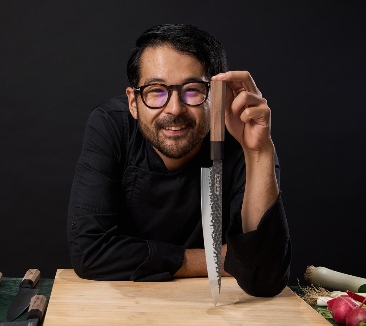 Cutit sashimi Cooking by Heinner - Samurai Gourmet by Rikito Watanabe, inox hammer, 24 cm