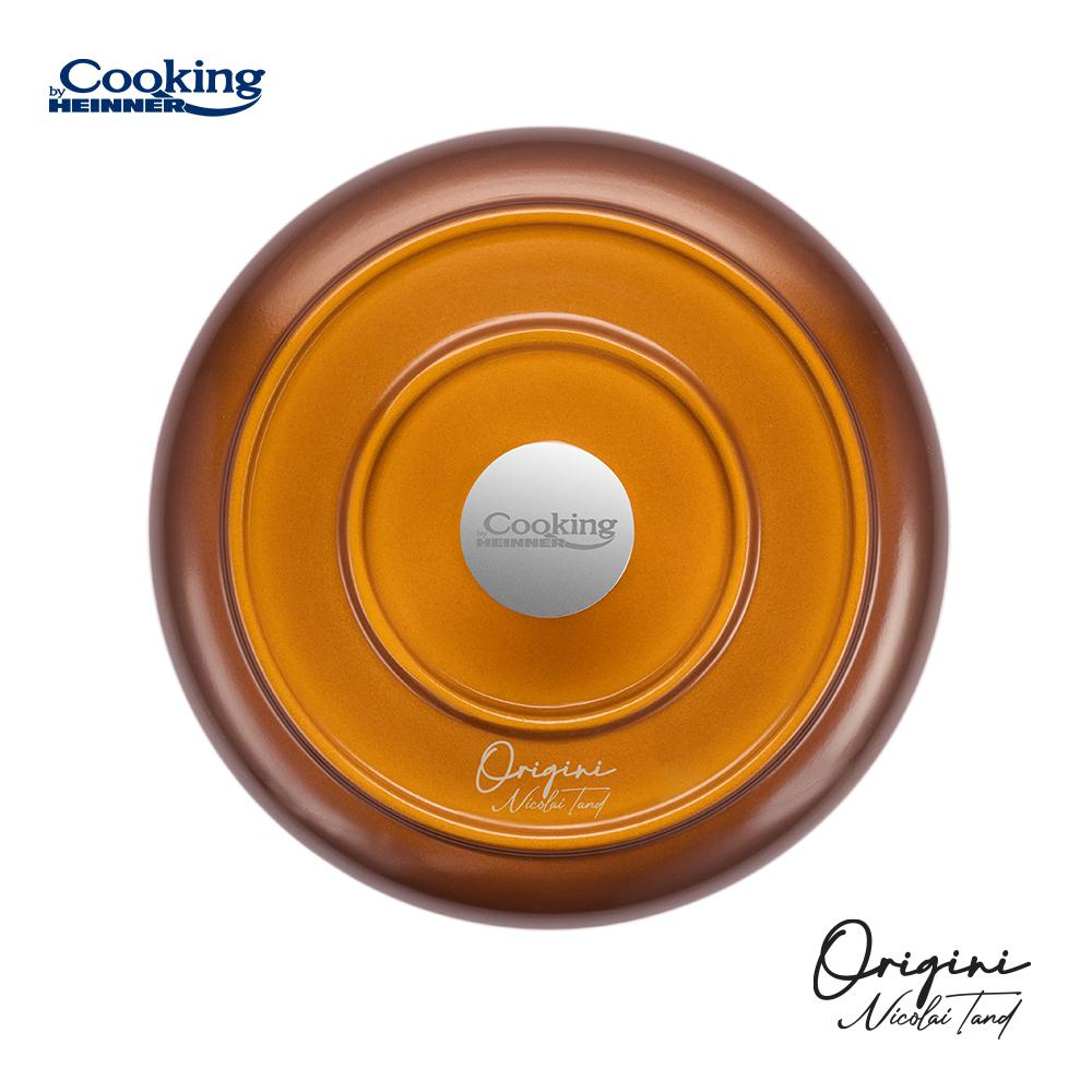 Cratita 1.8L cu capac Cooking by Heinner - Origini Chef Nicolai Tand, aluminiu turnat, invelis ceramic, 18 x 8.5 cm