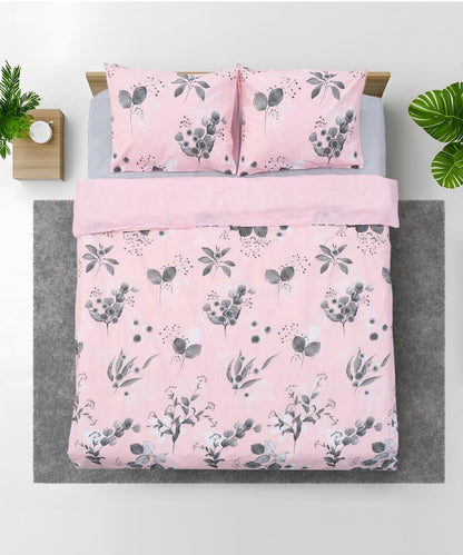 Set lenjerie dubla de pat Heinner, 200 x 220 cm, bumbac, 132 TC, 4 piese, model Amelia