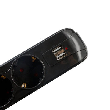 Prelungitor Spacer, Schuko X 5, Conectare Prin Schuko (T), Usb X 2, Cablu 3 M, 16 A, Max. , Protectie Supratensiune,