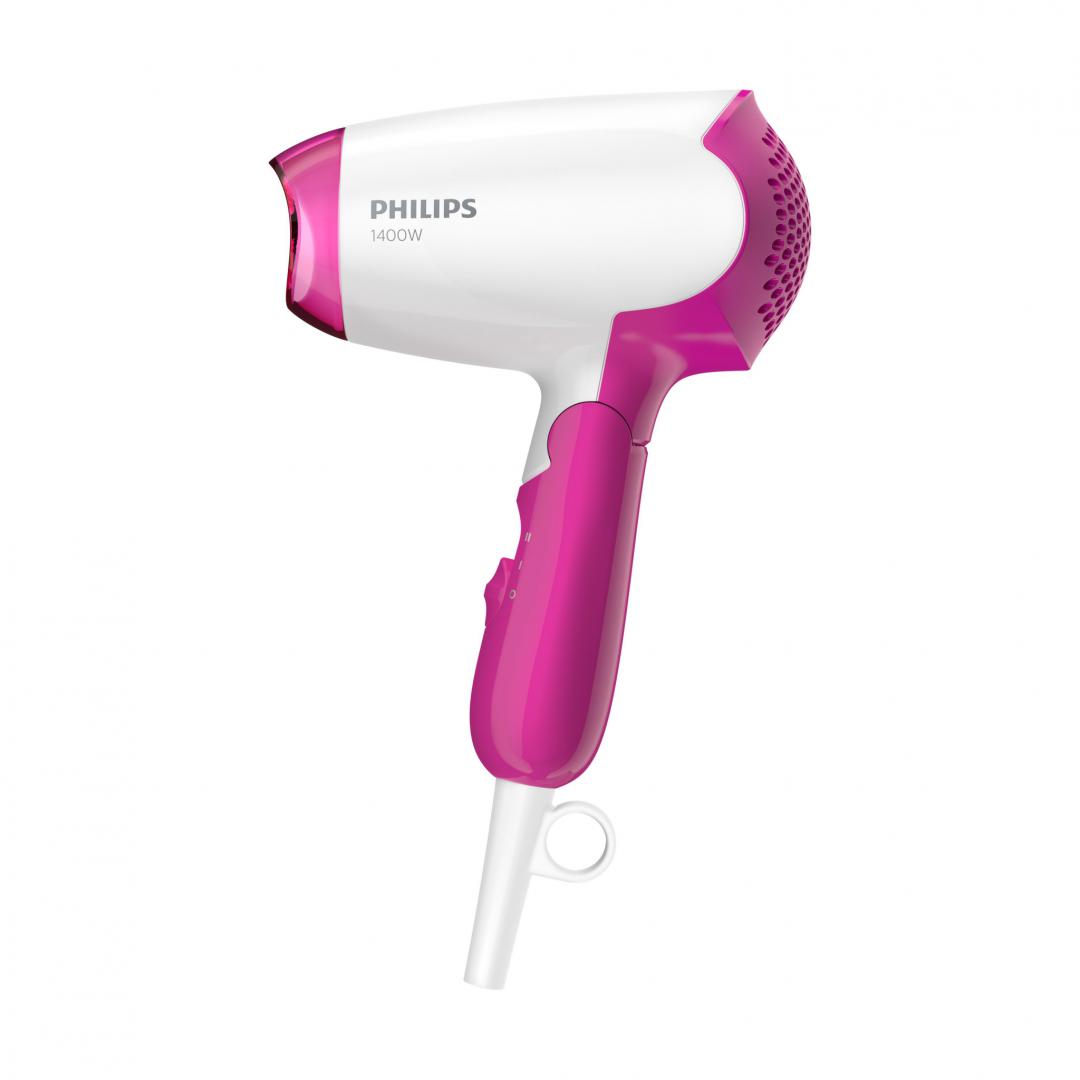 Philips SalonDry Compact BHD003/00 Uscator de par, 1400 W, pliabil, alb/roz