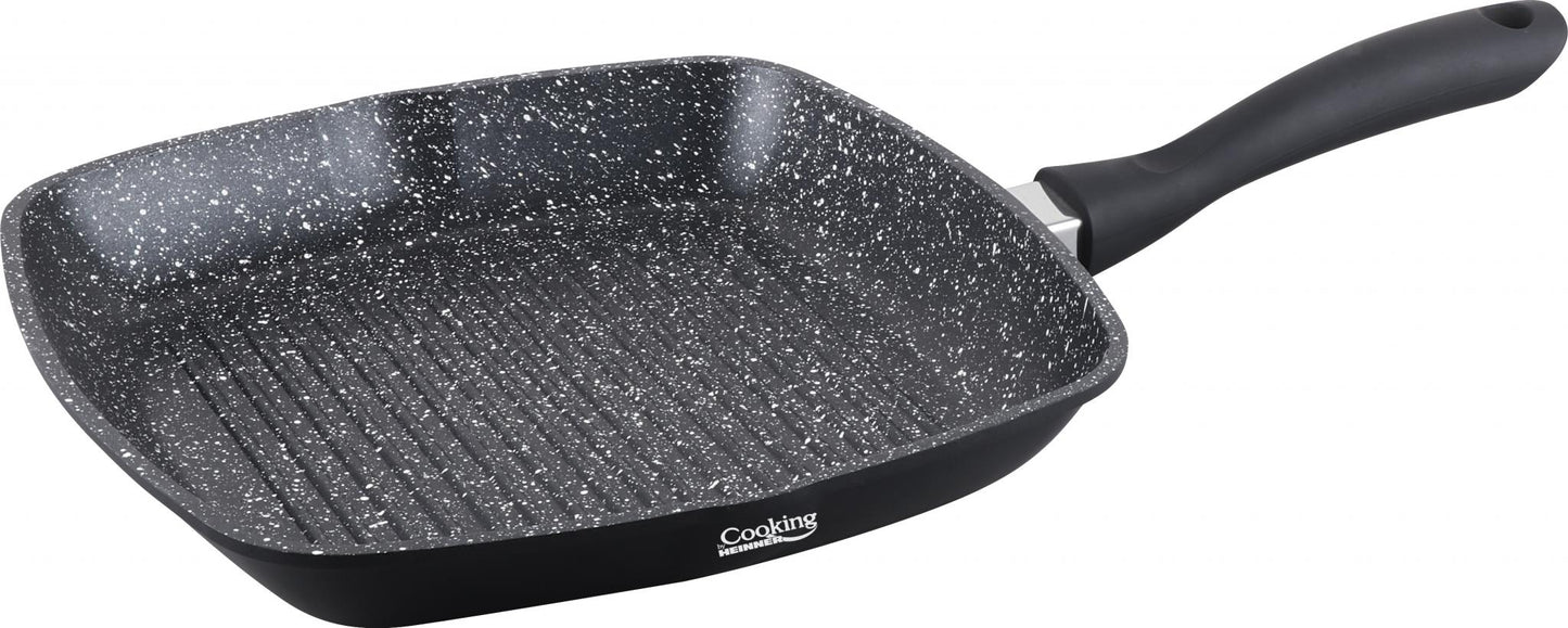 Tigaie grill aluminiu, 28 x 4.5 cm, Dark Line, Cooking By Heinner