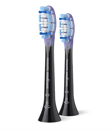 Rezerve Philips Sonicare Gum Care HX9052/88, pachet de 2 capete de periere, Standard, click-on, sincronizarea modurilor BrushSync, Negru