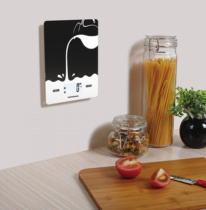 Cantar de bucatarie Heinner HKS-BK5USB, 5kg, sticla securizata 3mm, display lcd, control touch, gradare: 1g, functie Cantarire lichide, incarcare type-c, acumulator li: 3.7v