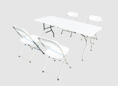 Set masa cu 4 scaune plastic pliabile Heinner