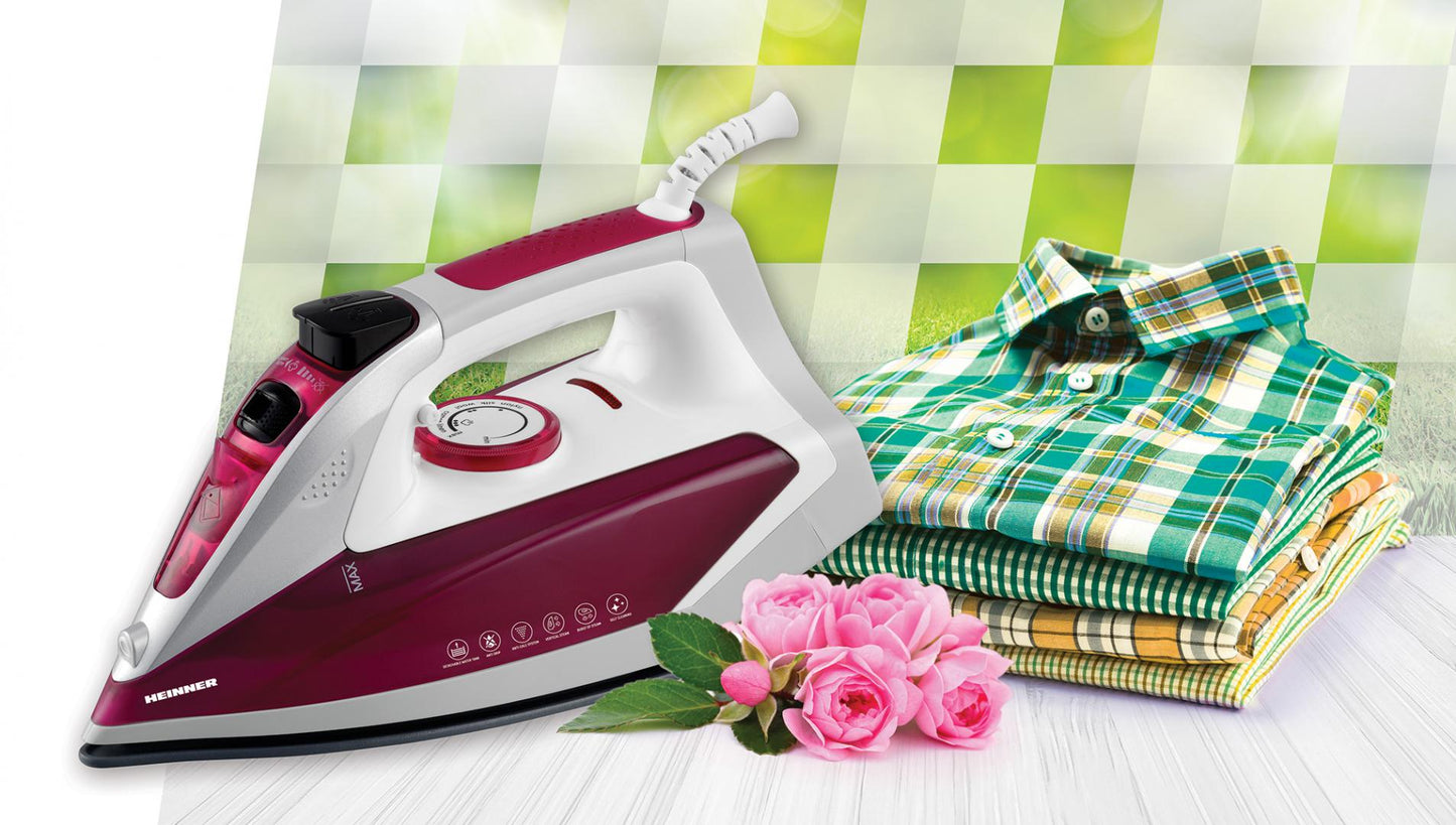 Fier De Calcat Heinner Hsi-2200Pp, Calcare Uscata/Spray/Jet De Abur, Rezervor Apa Detasabil, Talpa Ceramica, Auto-Curatare, Functie Anti- Picurare, Functie Anti-Calcar, Capacitate Rezervor Apa: 190Ml, Putere: 2000-