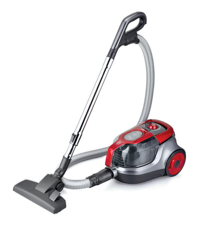 Aspirator fara sac Heinner HVC-V750RD, 750W, recipient praf din plastic 2.2L, filtrare ciclonica, filtru HEPA dublu 13, Gri / Rosu