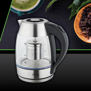 Fierbator electric cu filtru ceai Fram FEK-MTF2200G , 1850-2200w, 1.8l, filtru detasabil, Gri