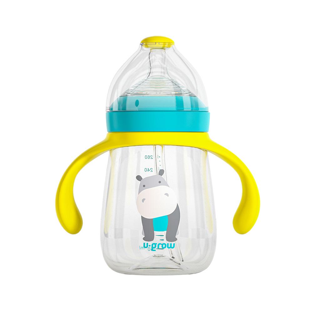 Pachet 3 In 1 Cana 260 Ml Tritan Cu 3 Accesorii Diferite Pentru Baut : Tetina Biberon, Cioc , Pai, Blue, U-Grow