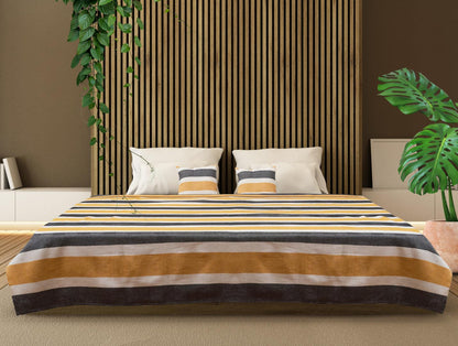 Set cuvertura pat si 2 fete de perna Zia Heinner Home, King Size, 200x220 cm, albastru