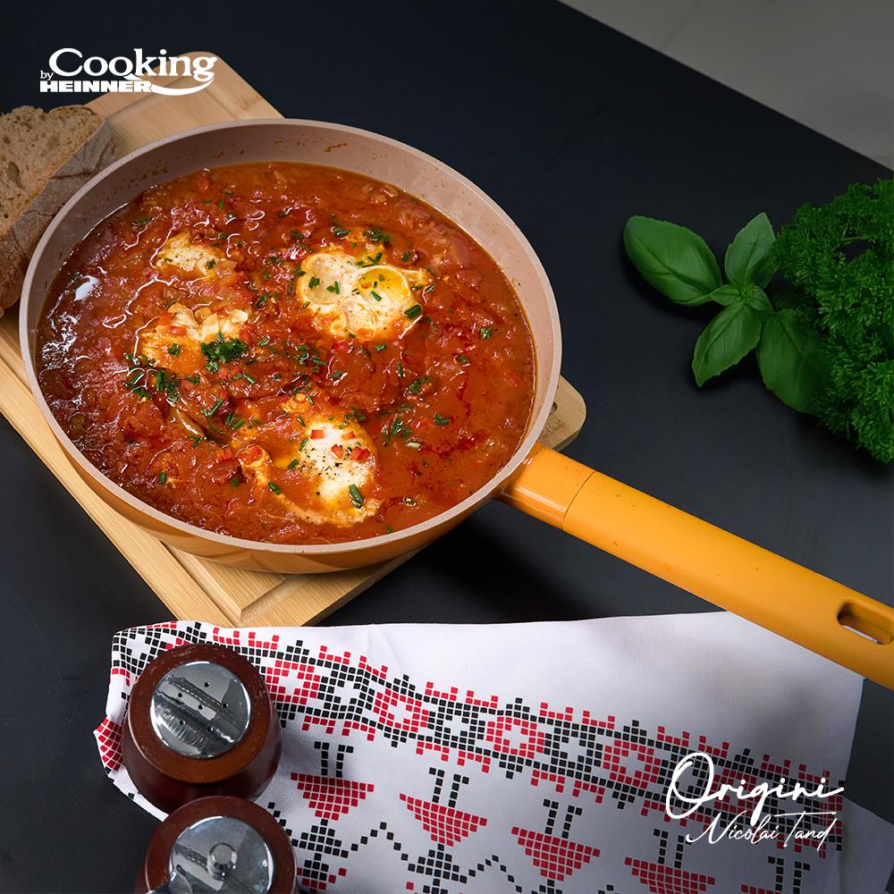 Tigaie cu capac Cooking by Heinner - Origini Chef Nicolai Tand, aluminiu turnat, invelis ceramic, 26 x 5 cm