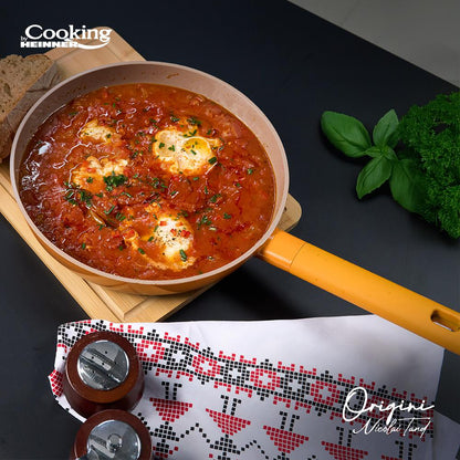 Tigaie cu capac Cooking by Heinner - Origini Chef Nicolai Tand, aluminiu turnat, invelis ceramic, 26 x 5 cm