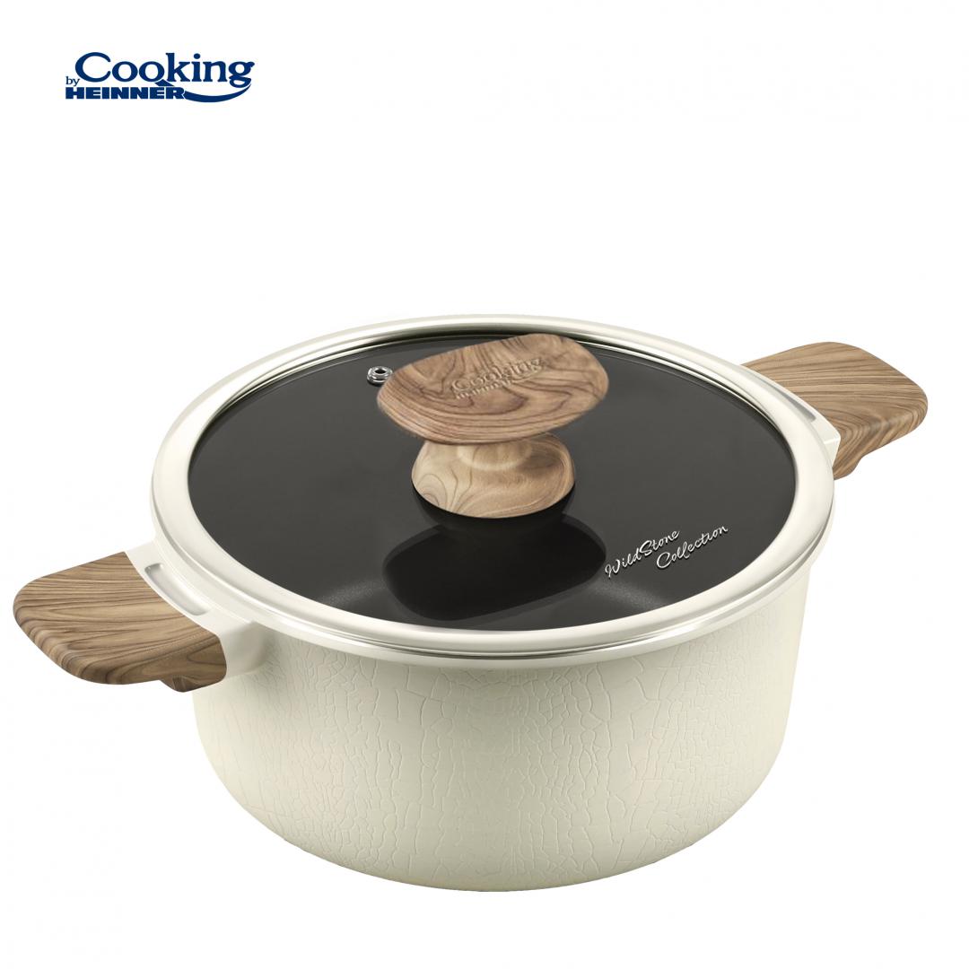 Cratita 2.5L cu capac Cooking by Heinner Wild Stone, aluminiu, 20x9.5cm