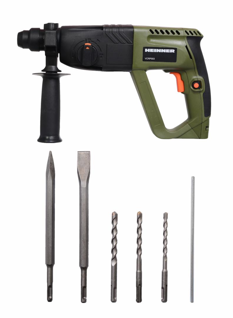 Ciocan rotopercutor Heinner VCRP003, 620 W, 1250 RPM, 6400 PPM, 2.2 J, 24 mm mandrina, accesorii incluse