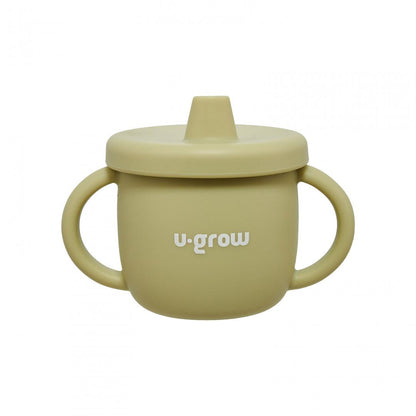 Set Diversificare 3 Piese Silicon : Bol , Farfurie Si Cana Cu Cioc, Olive, U-Grow