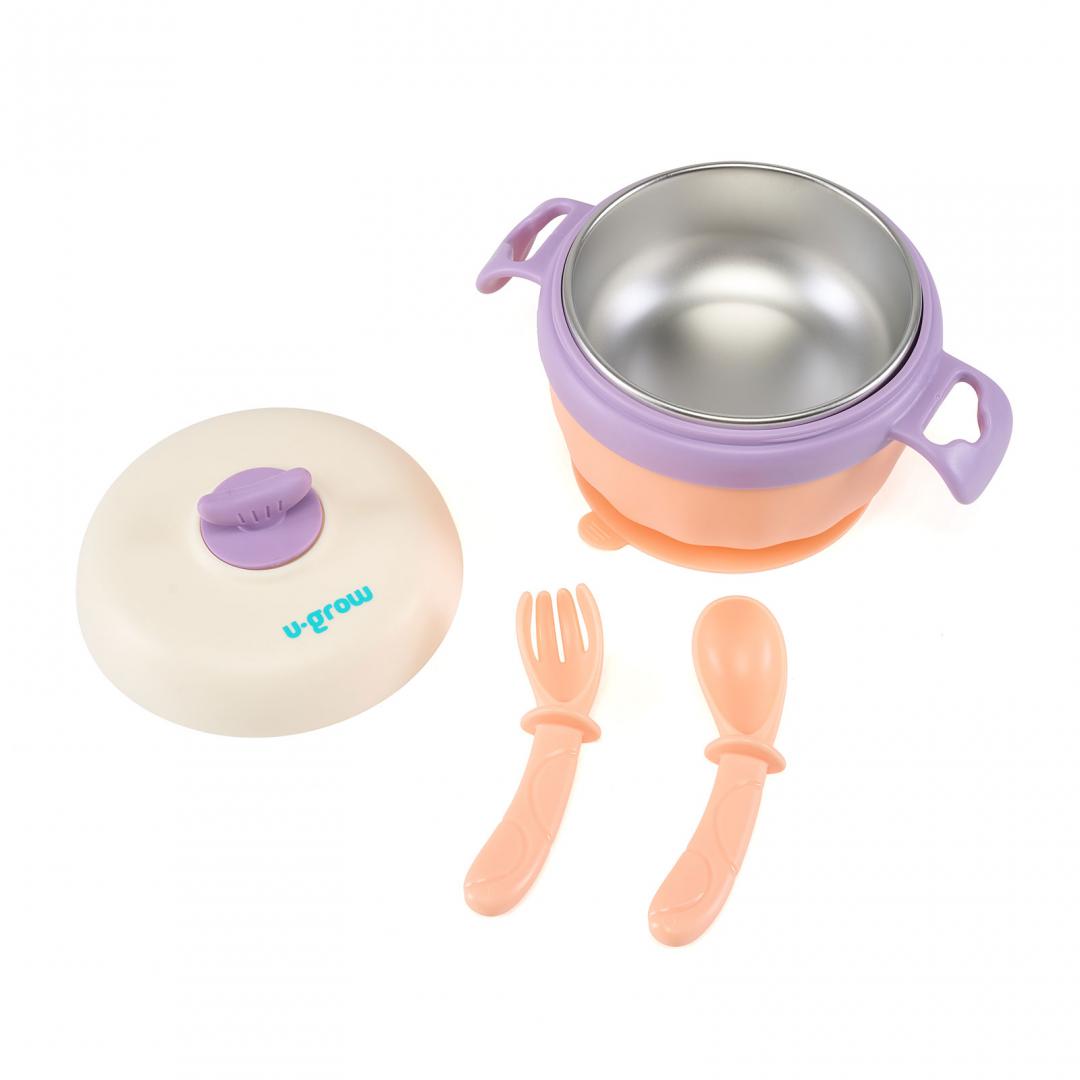 Bol Termic , Lingurita Si Furculita , Baza Antialunecare, U-Grow