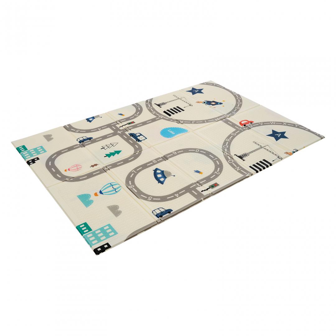 Covor de joaca pentru copii U-Grow, din spuma, pliabil, 2 fete, impermeabil, izolant, 120 x 180 x 1 cm, circuit