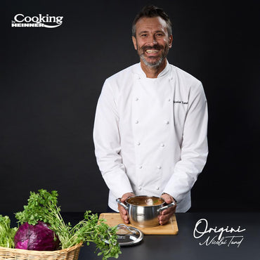 Oala 2.5L cu capac sticla Cooking by Heinner - Origini Chef Nicolai Tand, inox, 18 x 10 cm