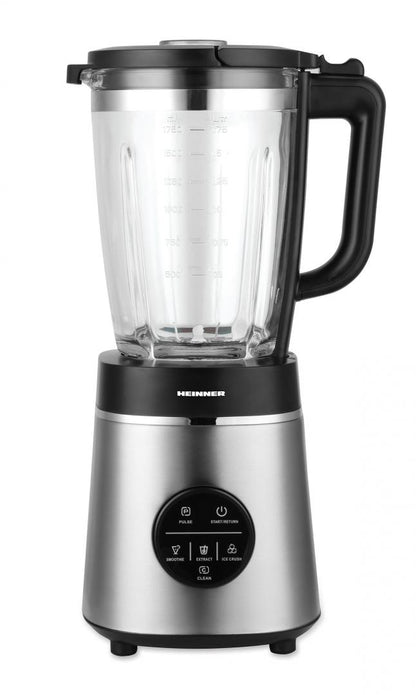 Blender de masa Heinner Bette Noir HBL-D1400SS, 1400W, capacitate bol sticla 1.75L, control digital, viteza variabila, multifunctiona, autocuratare, sistem siguranta, lame inox, carcasa inox, negru/argintiu