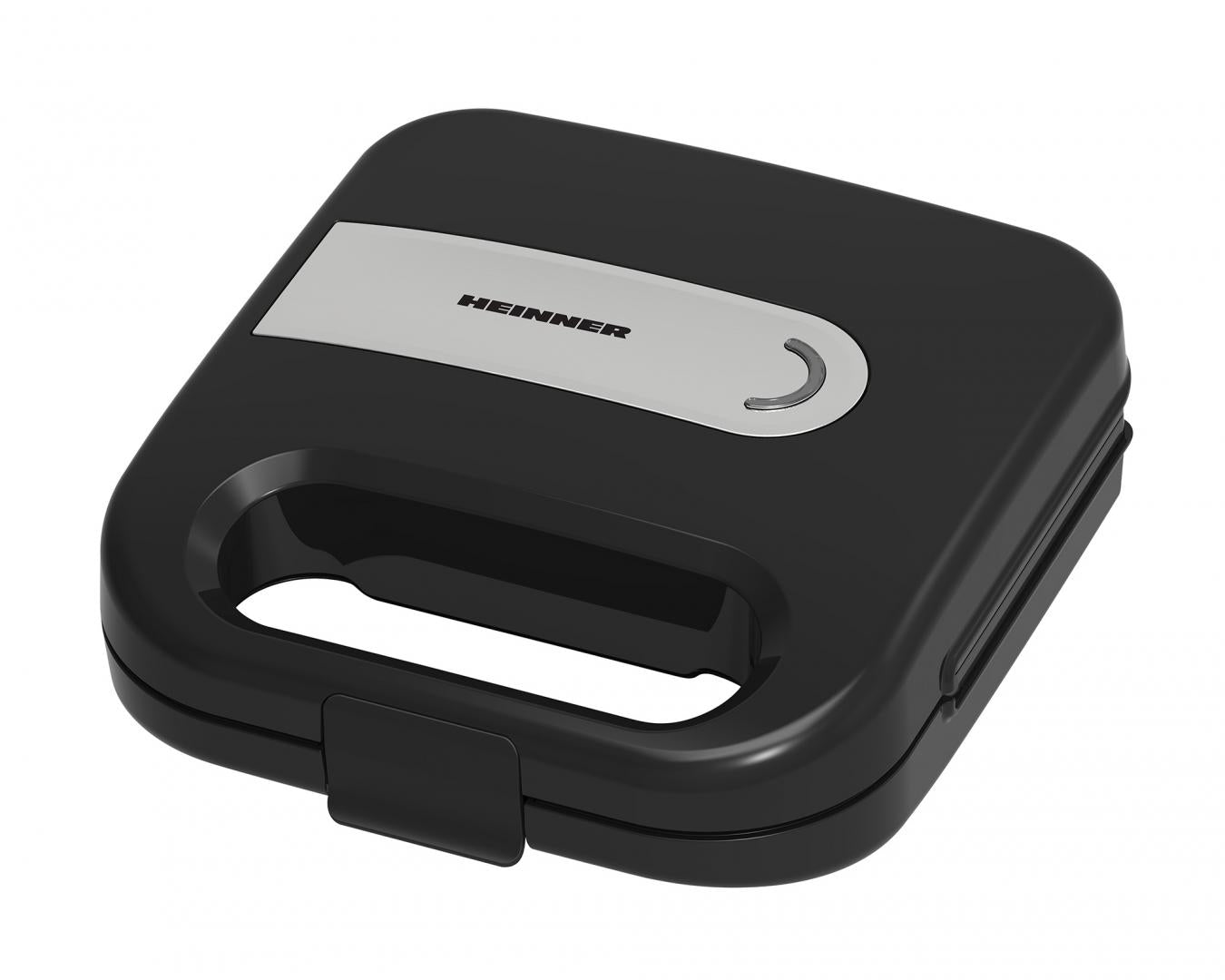 Sandwich maker HEINNER ELITESNACK SM-K750FSBK, 750w, capacitate: 2 sandwich-uri, placi antiadezive fixe tip sandwich, negru