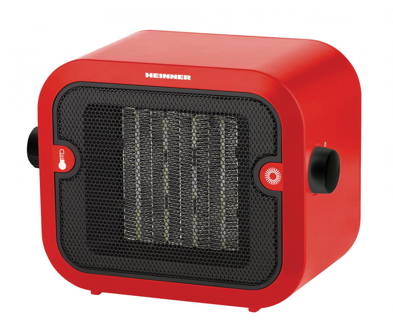 Aeroterma ceramica Heinner HCH-L1500RD, 1500 W, 2 trepte de putere, termostat reglabil, Rosu