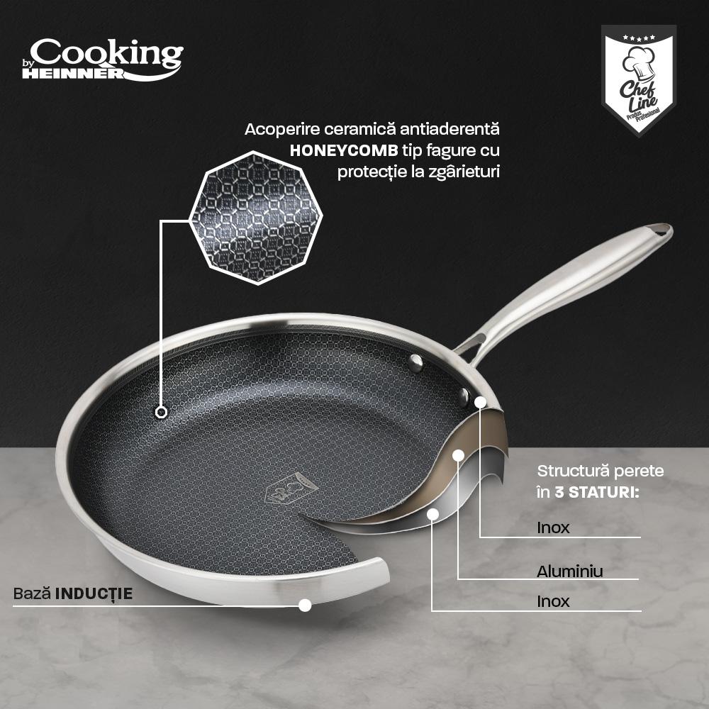 Tigaie Inox 3 Straturi, Titanium3, Cooking By Heinner