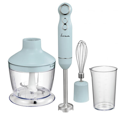 Mixer vertical Fram FHBL-RAC1200BL, 1200W, viteza variabila, functie Turbo, accesorii: tocator, tel, cana de mixat, picior blender din inox, motor DC, capacitate tocator: 500 ml, capacitate cana de mixare: 600 ml, buton ON/OFF