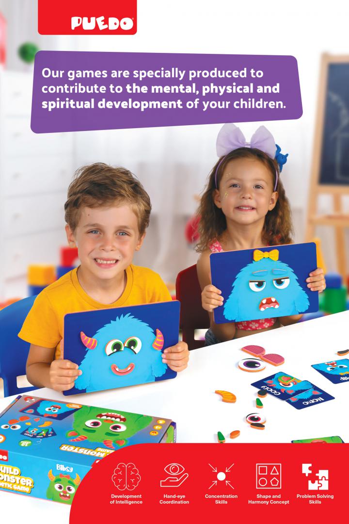 JOC MAGNETIC DIN SPUMA EVA, CREEAZA UN MONSTRU, PUEDO