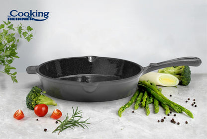 Tigaie Cooking by Heinner Marble Grey, fonta emailata, 26x5 cm