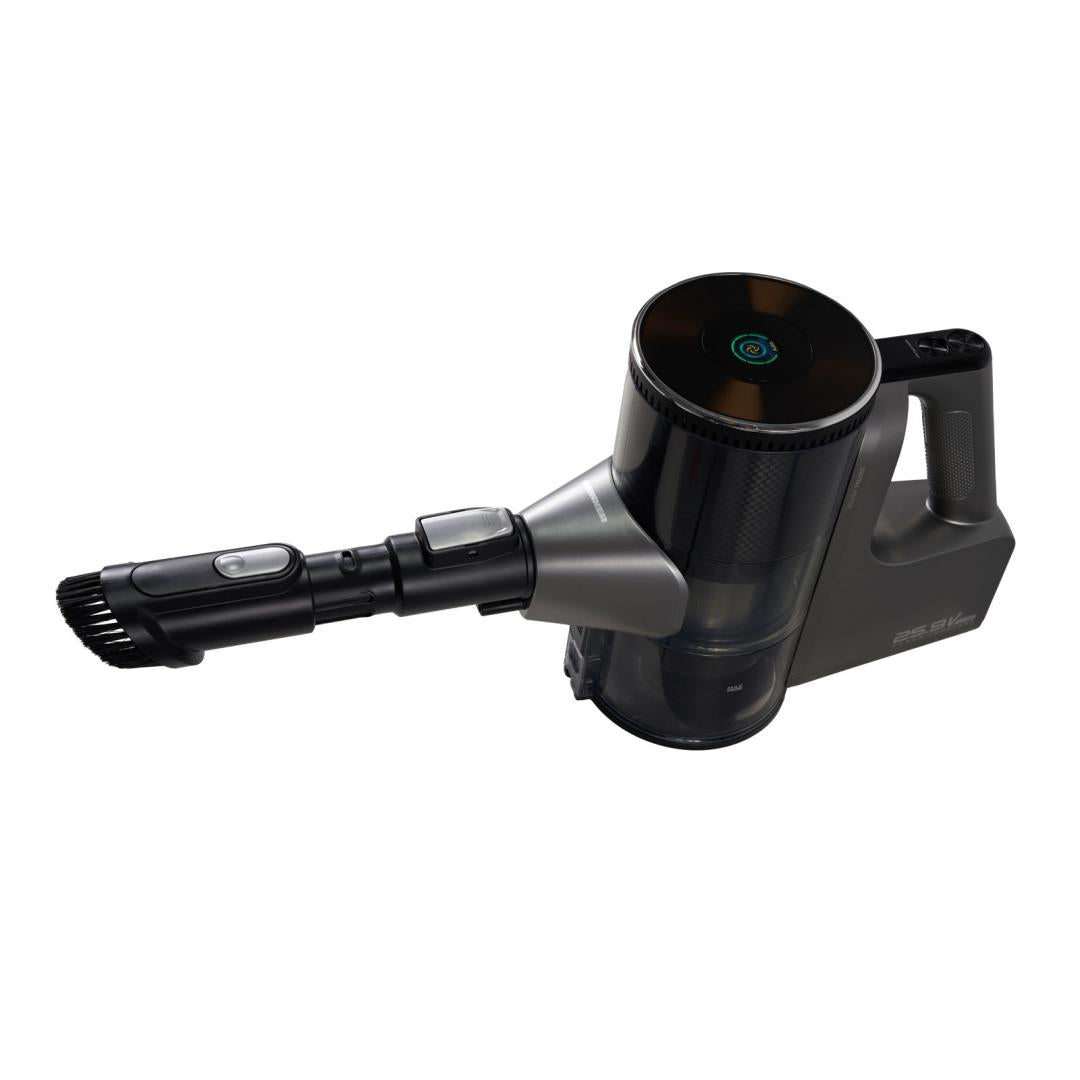 Aspirator vertical HEINNER VERTICLEAN PRO HSVC-MBD25.9S, filtrare ciclonica, acumulator li: 25.9v, putere: 450w si 3 viteze, autonomie max 20 min, display led, capacitate 0.7l, filtru hepa, silver