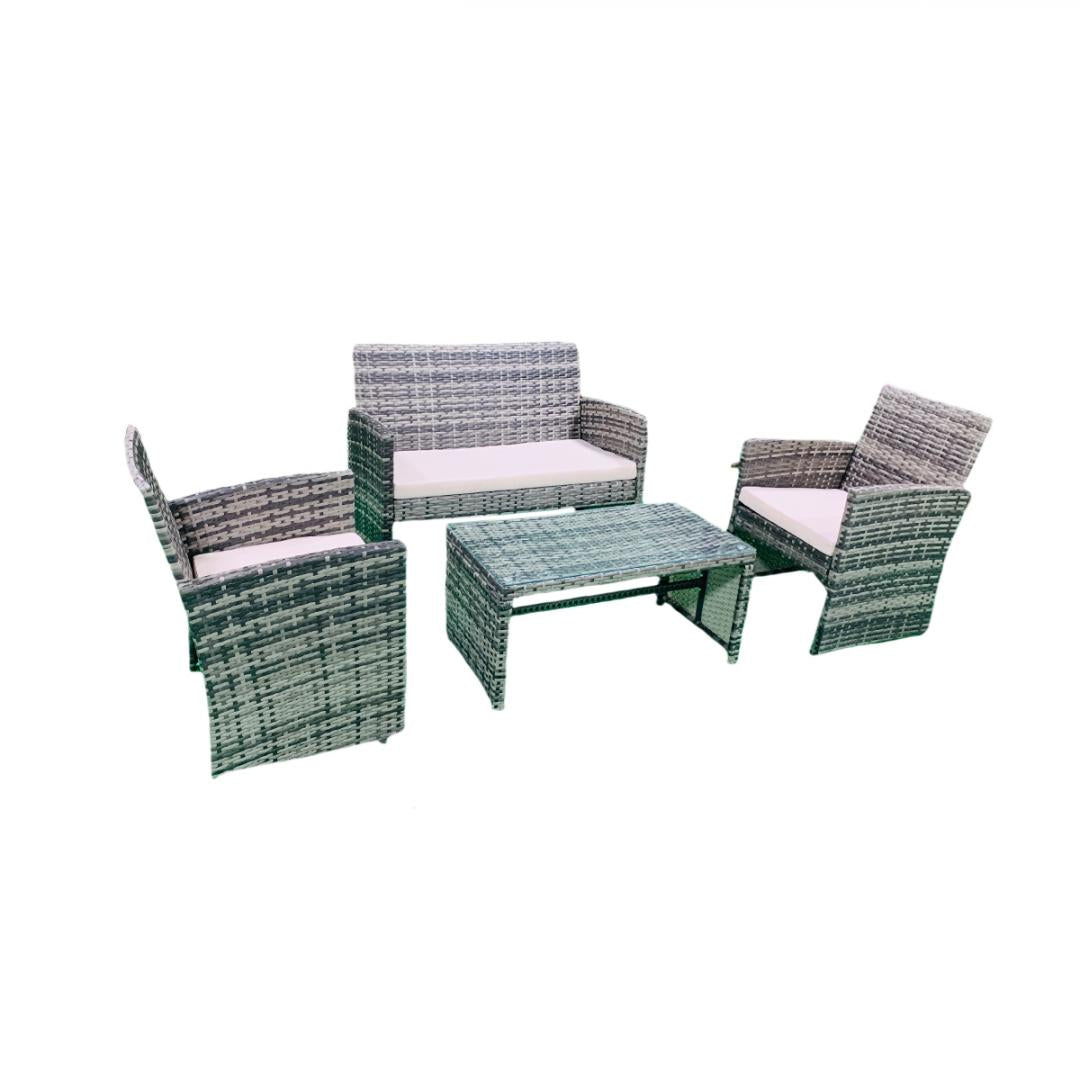 Set mobilier terasa Heinner Marta STMC004, 4 Piese Gri/Verde