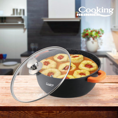 Semioala Aluminiu Turnat +Capac, , 10 L, Dark Line, Cooking By Heinner&Nbsp;