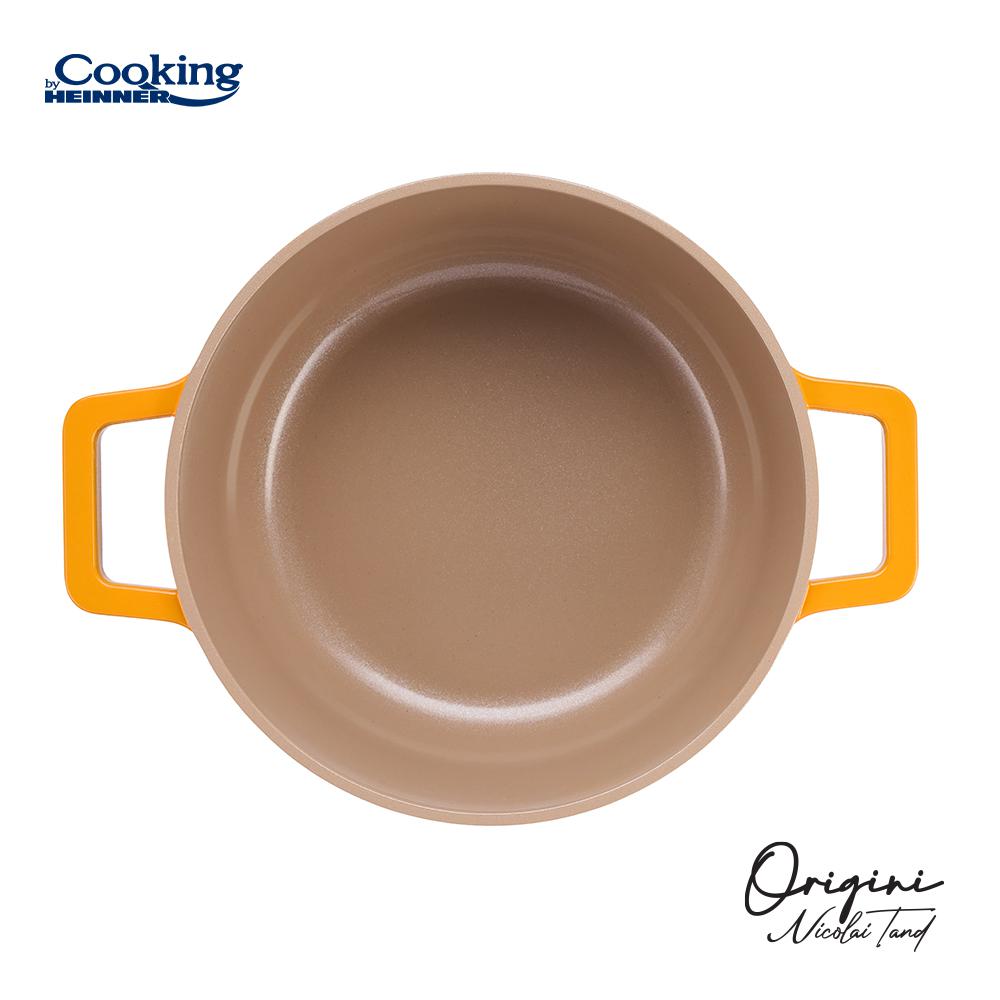 Oala 2.4L cu capac Cooking by Heinner - Origini Chef Nicolai Tand, aluminiu turnat, invelis ceramic, 20 x 10 cm