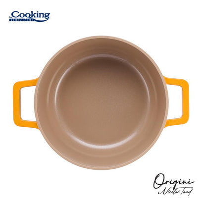 Oala 2.4L cu capac Cooking by Heinner - Origini Chef Nicolai Tand, aluminiu turnat, invelis ceramic, 20 x 10 cm