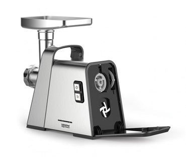 MASINA DE TOCAT HEINNER MG-Y1800X, Putere 1800W, Functie reverse, 3 site de taiere, Accesoriu de rosii si carnati, Argintiu