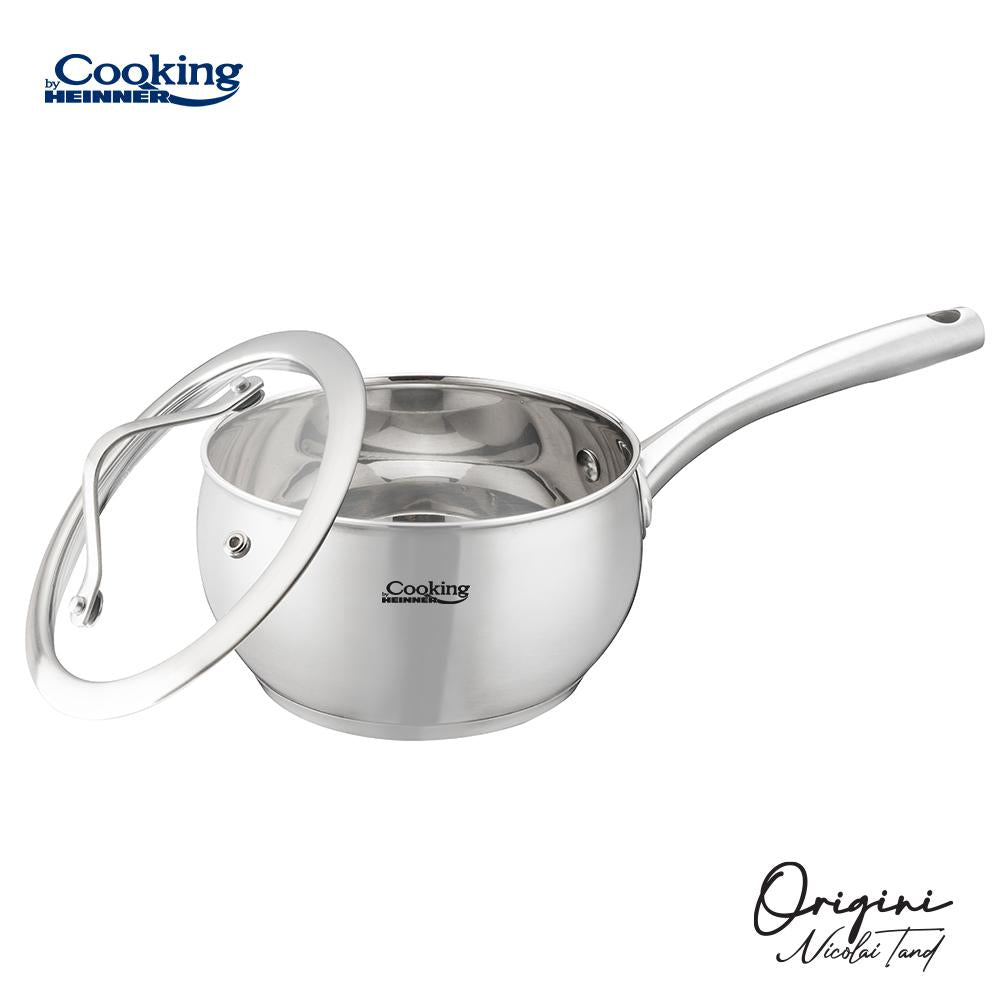 Cratita 1.8L cu capac sticla Cooking by Heinner - Origini Chef Nicolai Tand, inox, inductie, 16 x 9 cm
