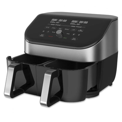 Friteuza cu aer cald Instant Pot Vortex Plus Dual ClearCook, 1700 W, Capacitate 7.6 litri, Clear Cook, Ecran digital, Doua cosuri detasabile, 6 functii de gatire, Negru/Argintiu