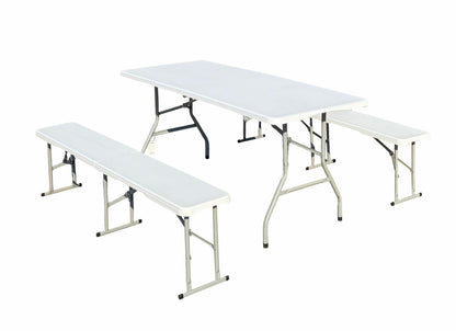 Heinner Set Masa Cu 2 Banci Plastic Pliabile