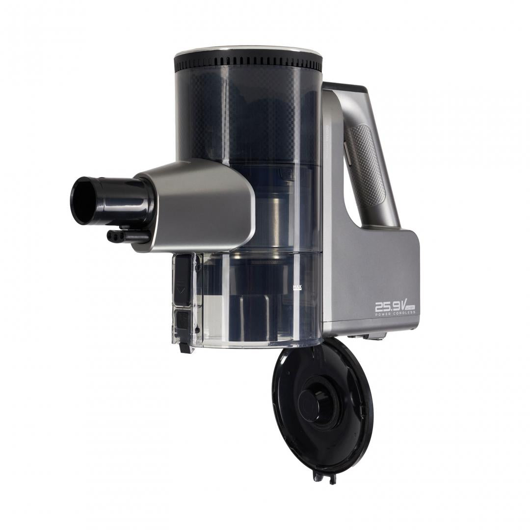 Aspirator vertical HEINNER VERTICLEAN PRO HSVC-MBD25.9S, filtrare ciclonica, acumulator li: 25.9v, putere: 450w si 3 viteze, autonomie max 20 min, display led, capacitate 0.7l, filtru hepa, silver