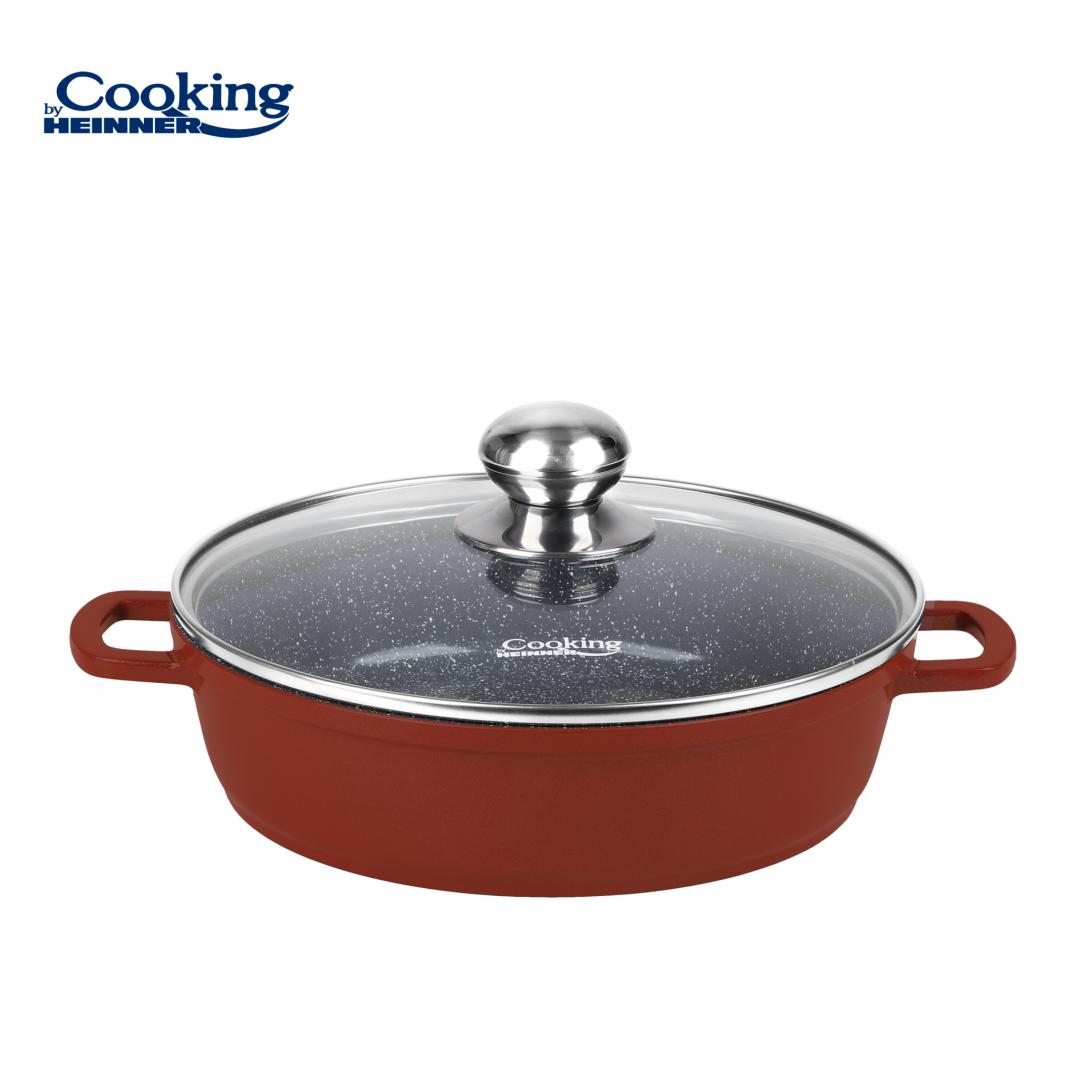 Cratita 2.6L cu capac Cooking by Heinner Calabria, aluminiu, 24X6.5cm