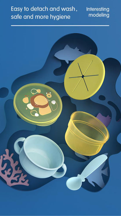 Bol 2 In 1 Pentru Snackuri Si Lingurita, Blue, U-Grow