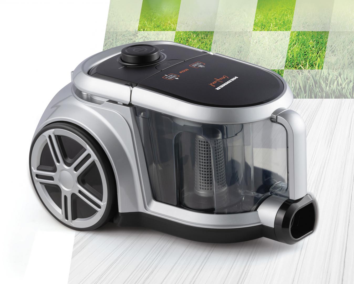 Aspirator fara sac Heinner HVC-M800GREY, sistem ciclonic cu filtru HEPA 12, perie ECO, 800W, putere de absorbtie: 160W, tub telescopic din metal, Gri