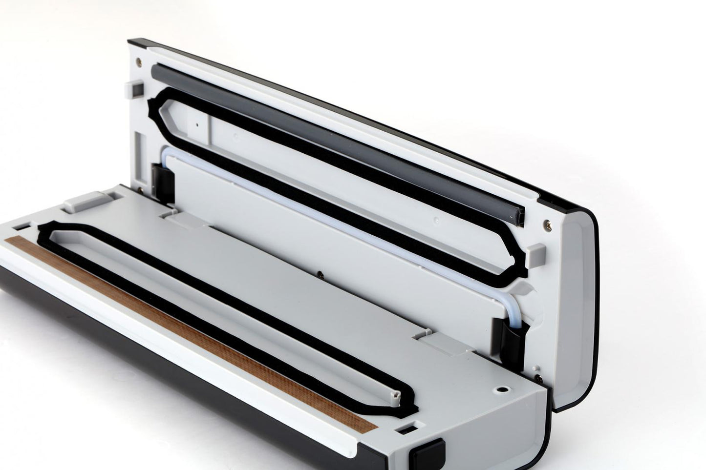 Aparat de vidat si sigilat Heinner Food Power 130 HAV-130BKSS, vidare si sigilare, vidare uscata/ umeda, rola pungi inclusa 20x200 cm, mini-cutter incorporat, compatibil cu pungi latime 30 cm, capacitate vidare 6 l/ min, 0.58 bar, 130W, argintiu